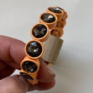 Anthropologie Baubles Bijou Stretch Crystal Bracelet Orange